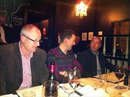 Andrew Seabrook (NZ Bloodstock), Ryan English and Simon Reid at Jervois St Steakhouse